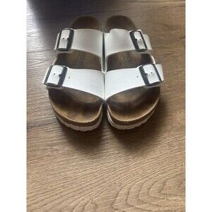 Birkenstock Arizona Birko-Flor Sandal, White, Size 37 EU 6.-6.5 US